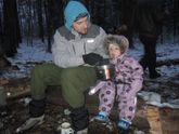 Ночёвка с малышком в первом снегу под песни ЦАП