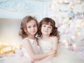Новогодняя фотосессия двух сестричек Москва