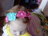 Ободок для доченьки на резинке, фетровые цветы, моя работа!