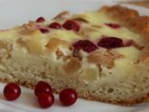 Творожный грушевый пирог с заливкой. Без глютена