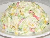 САЛАТ ИЗ КАПУСТЫ С КРАБОВЫМИ ПАЛОЧКАМИ