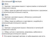 Меню для 7,8 месяцев на 3 дня