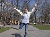 На улице красотень.