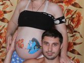 И еще один рисуночек на пузике)30 неделек)