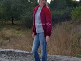 Кардиган в алых цветах