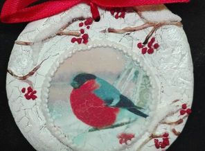 Новогодний пряник в технике кракелюр