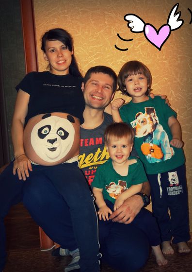 наш бодиарт -33 недели-панда
