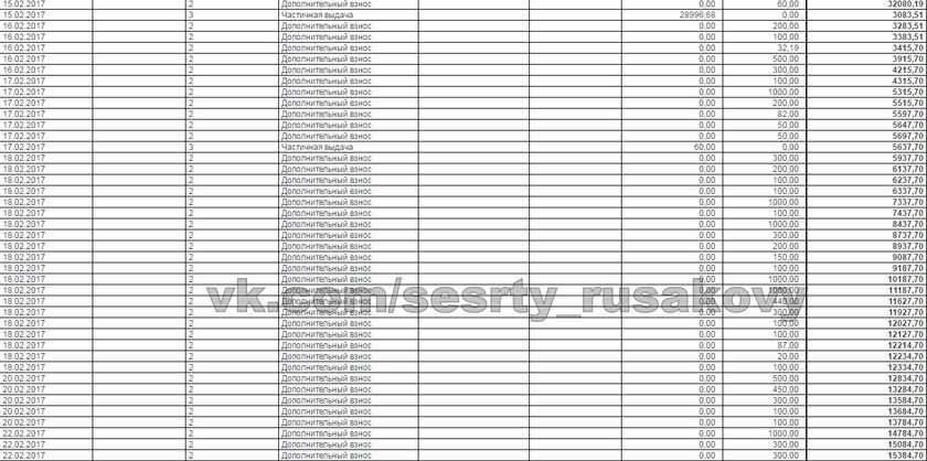 Отчет о собранных средствах за февраль для Вари и Риты Русаковых