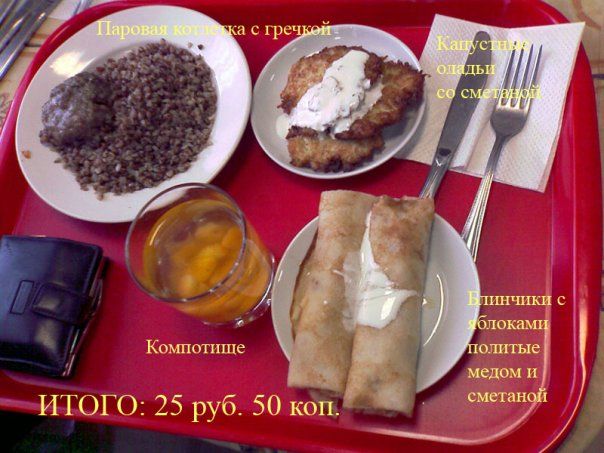На работе в 2008 году в столовой мой обед.