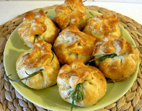 ✨Закусочные мешочки из слоеного