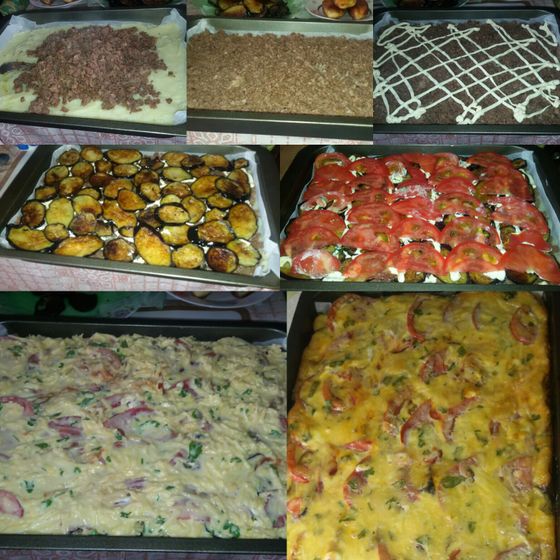 запеканочка мясная с овощами)