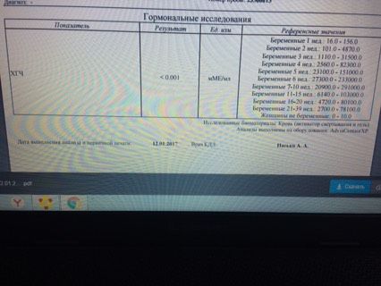 Добрый день, пришёл результат